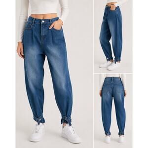 NWT Denim Blvd. Relaxed Fit Denim Straight Leg Denim Core Dark Mom Jean Joggers